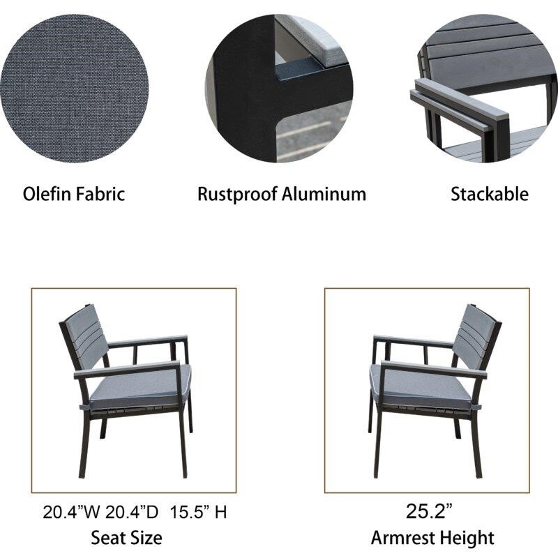 Abby Rectangular 6 - Person 78.74'' Long Dining Set with Cushions