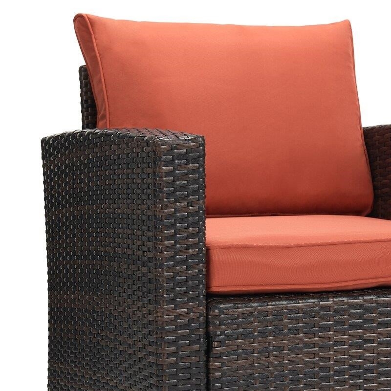 Brindille Wicker/Rattan 7 - Person Seating Group with Cushions