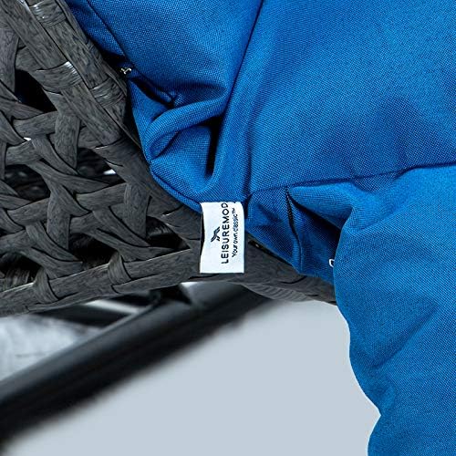 LeisureMod 2 Person Hanging Double Swing Chair, X-Large Wicker Rattan Egg Chair with Stand and Cushion for Indoor Outdoor Patio Garden (Light Green)