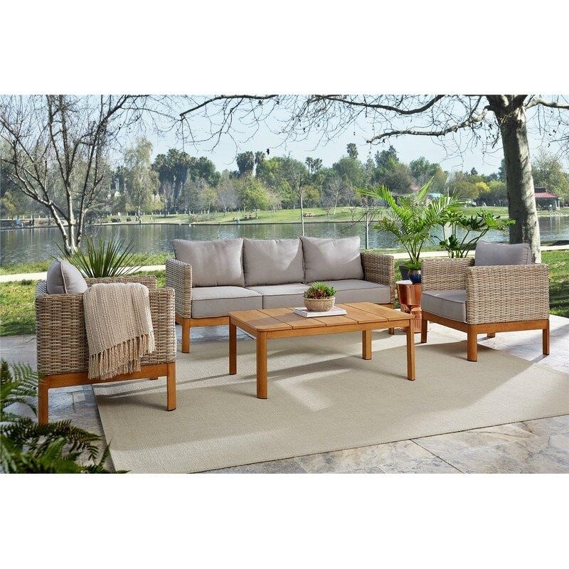 Centerview Wicker/Rattan 5 - Person Seating Group with Cushions