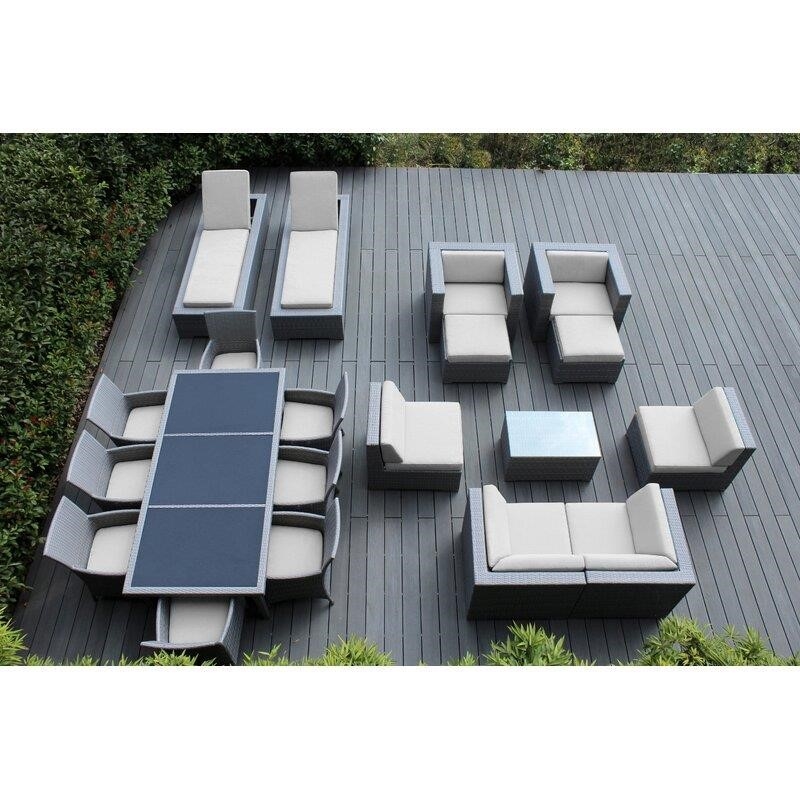 Katria Wicker/Rattan Seating Group with Cushions