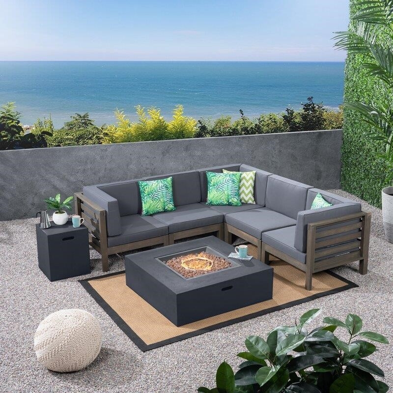 Patson Solid Wood 4 - Person Seating Group with Cushions