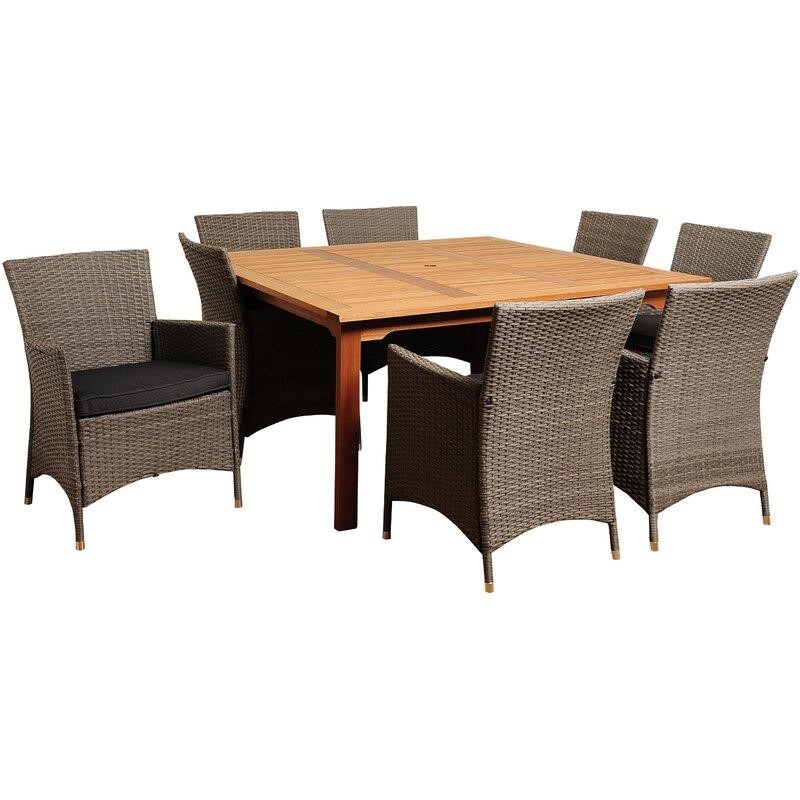 Eckman Square 8 - Person 59'' Long Dining Set with Cushions