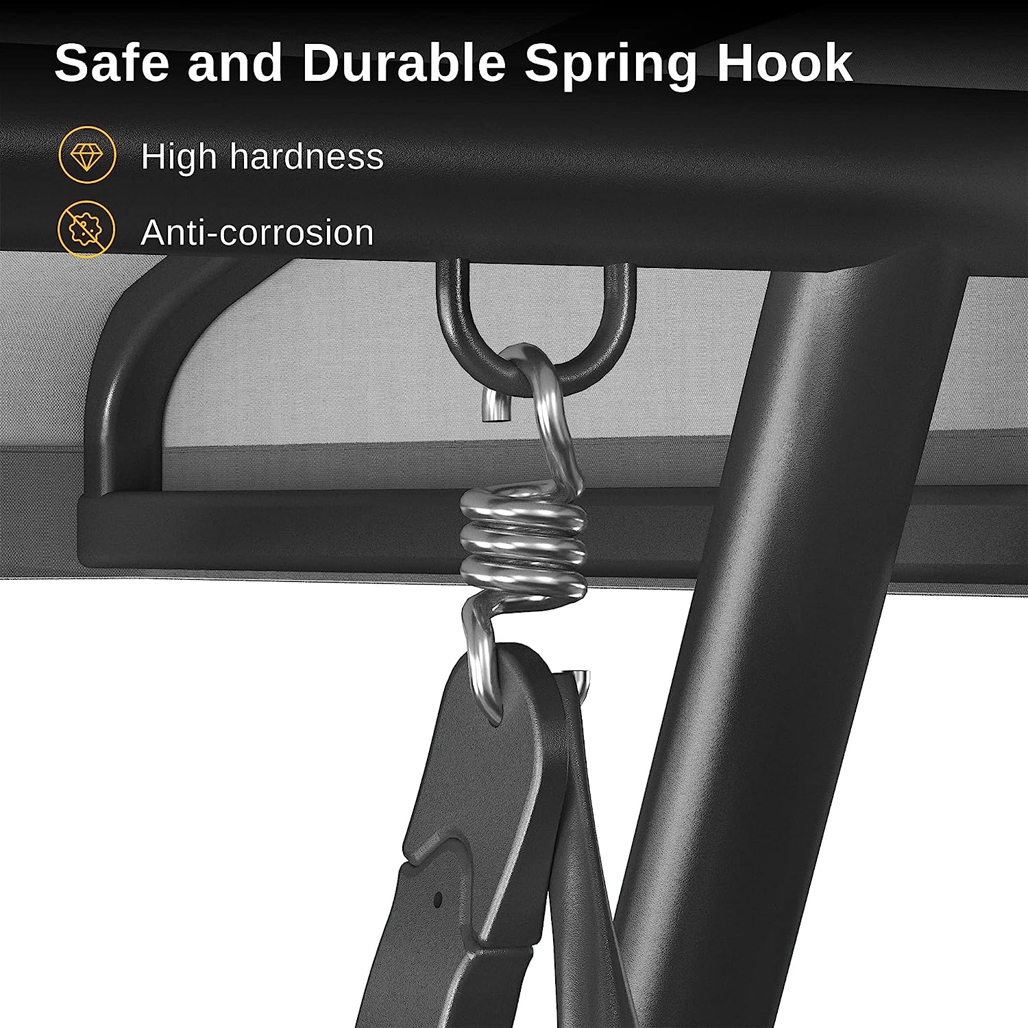 EAST OAK 2-Person Outdoor Patio Swing Chair with Adjustable Canopy, Porch Swing with Comfortable and Breathable Seats, Independent Swing Chairs for Garden, Balcony, Backyard, Chestnut Brown