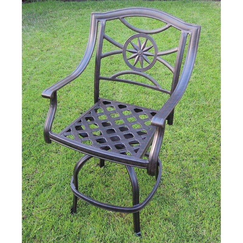 Thompsontown Round 4 - Person 42'' Long Aluminum Bar Height Dining Set with Cushions