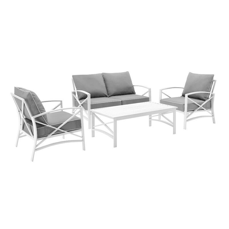 Kaplan Metal 4 - Person Seating Group with Cushions