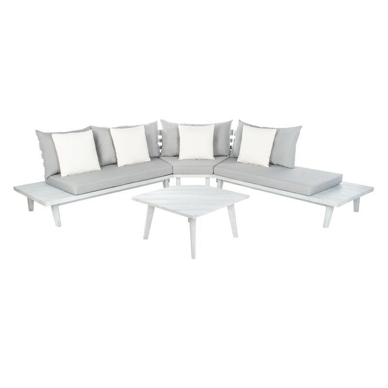 Coates Solid Wood 5 - Person Seating Group with Cushions