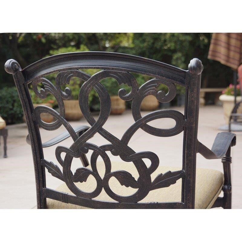 Charlemont Round 4 - Person 42'' Long Aluminum Bar Height Dining Set with Cushions