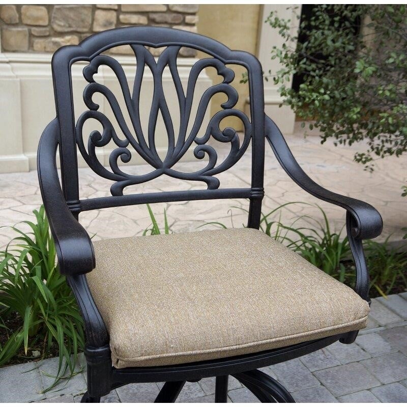 Lebanon Round 4 - Person 42'' Long Aluminum Bar Height Dining Set with Cushions