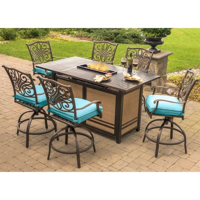 Carleton Rectangular 6 - Person Bar Height Dining Set with Cushions