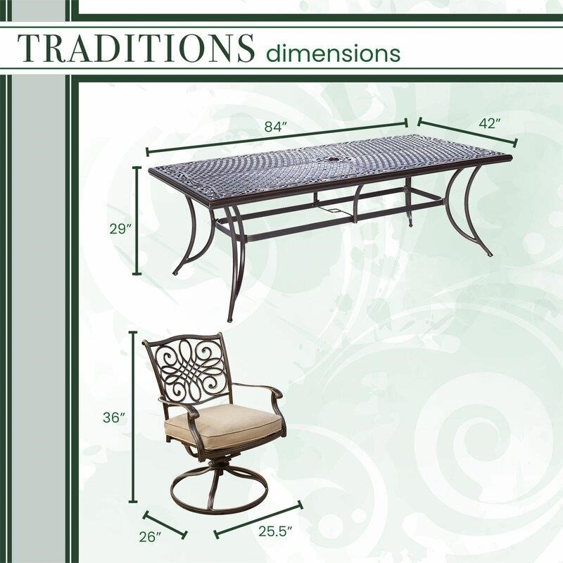 Bozarth Rectangular 6 - Person 38'' Long Dining Set with Cushions