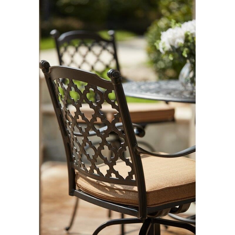 Waconia Round 4 - Person 42'' Long Aluminum Bar Height Dining Set with Cushions