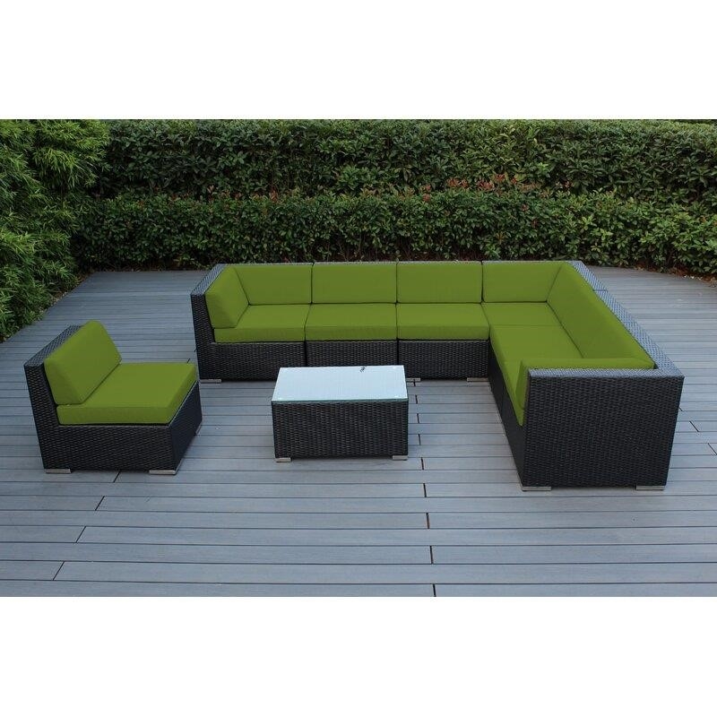 Billyjo Wicker/Rattan 7 - Person Seating Group with Cushions