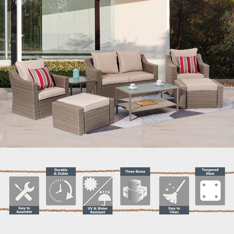 Hechavarria 6 - Person Seating Group with Cushions