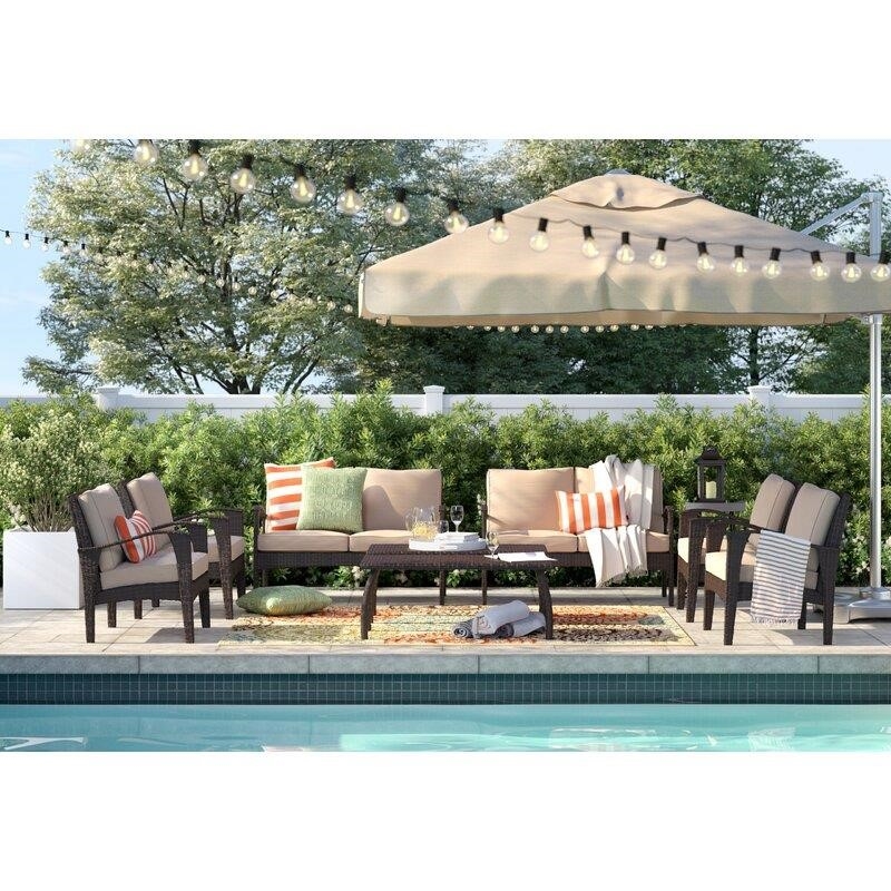 Aaliah Wicker/Rattan 8 - Person Seating Group with Cushions
