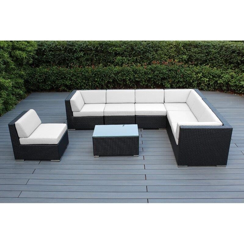 Billyjo Wicker/Rattan 7 - Person Seating Group with Cushions