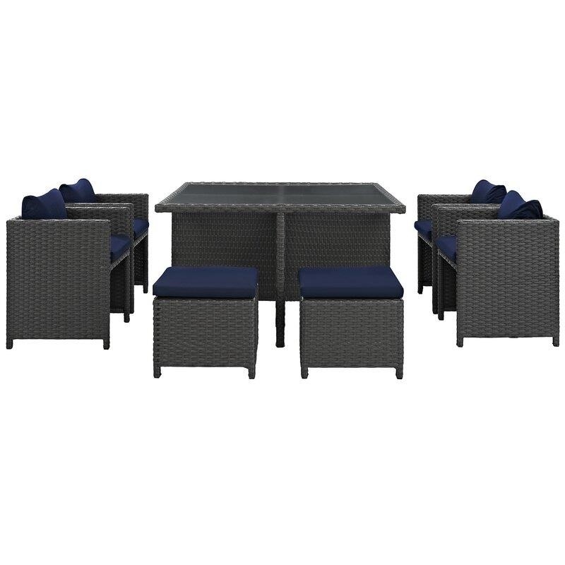 Tripp Square 6 - Person 52.5'' Long Dining Set with Cushions
