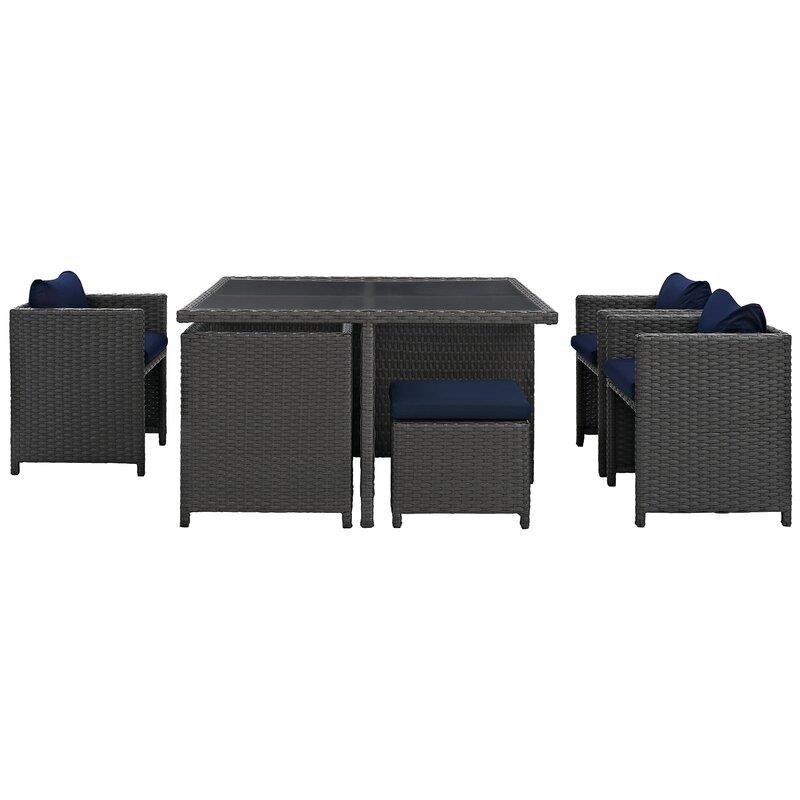 Tripp Square 6 - Person 52.5'' Long Dining Set with Cushions