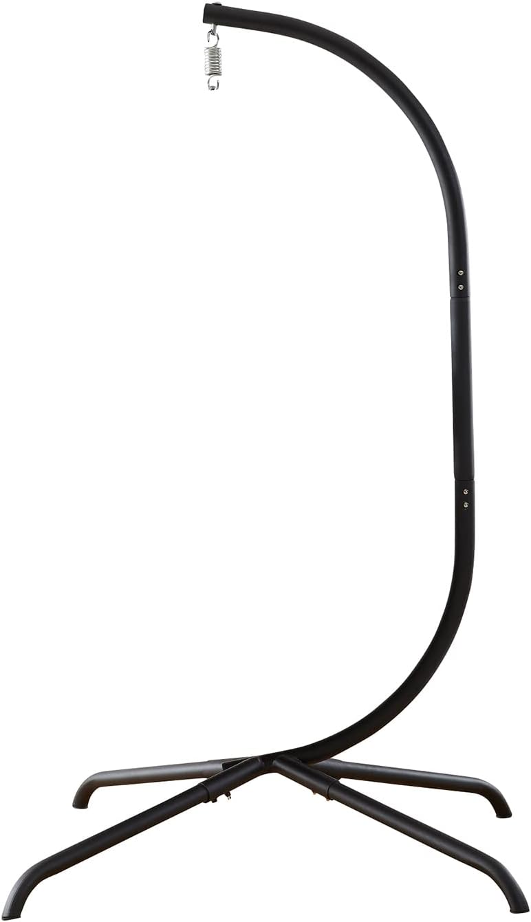 Rilyson Hanging Egg Chair Without Stand - Outdoor Egg Swing Chair with Resistant Cushion Wicker Rattan Swinging Egg Chair for Patio Garden Balcony(Grey/Blue)