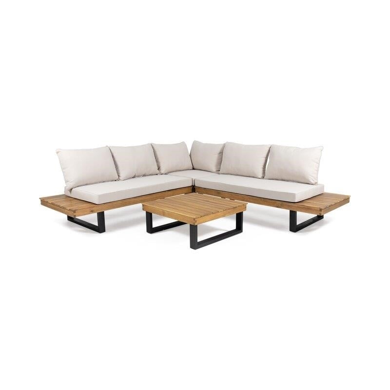 Monterey Solid Wood 5 - Person Seating Group with Cushions