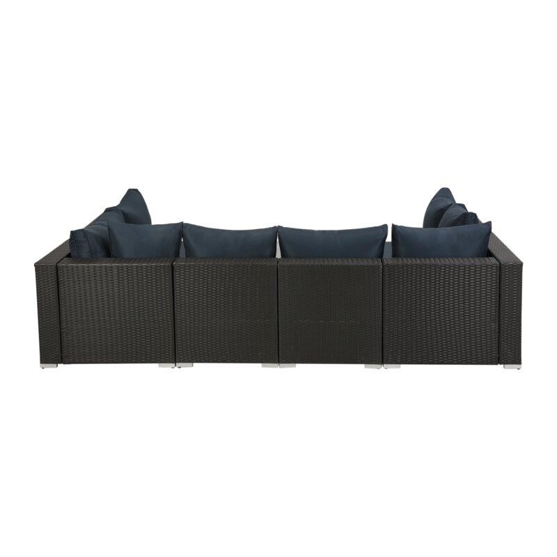 Jaelyn Wicker/Rattan 6 - Person Seating Group with Cushions