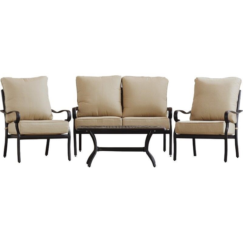 Askerby Metal 4 - Person Seating Group with Cushions