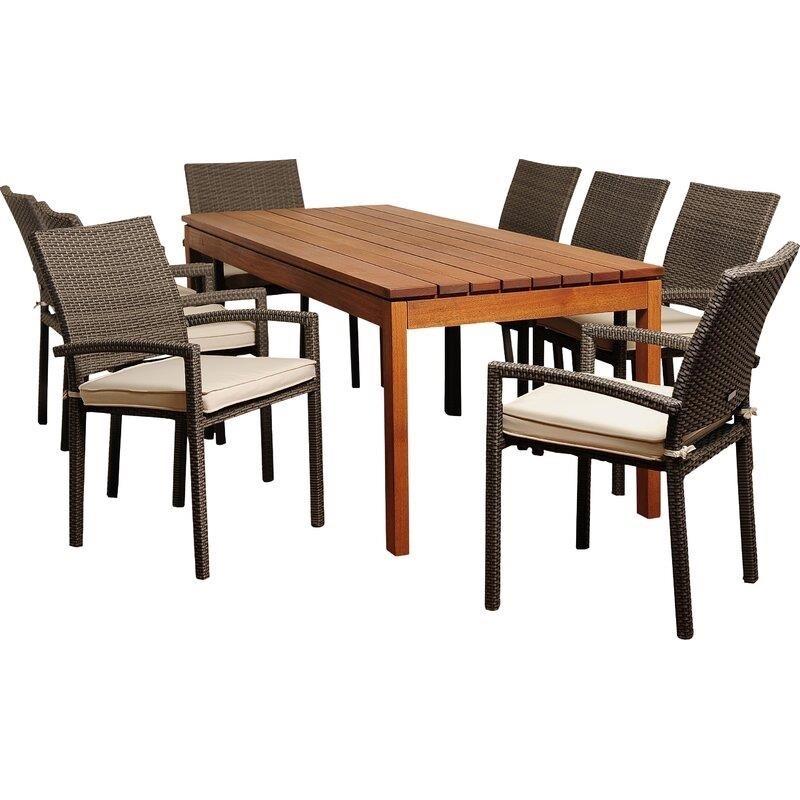 Decastro Rectangular 8 - Person 82.5'' Long Dining Set with Cushions
