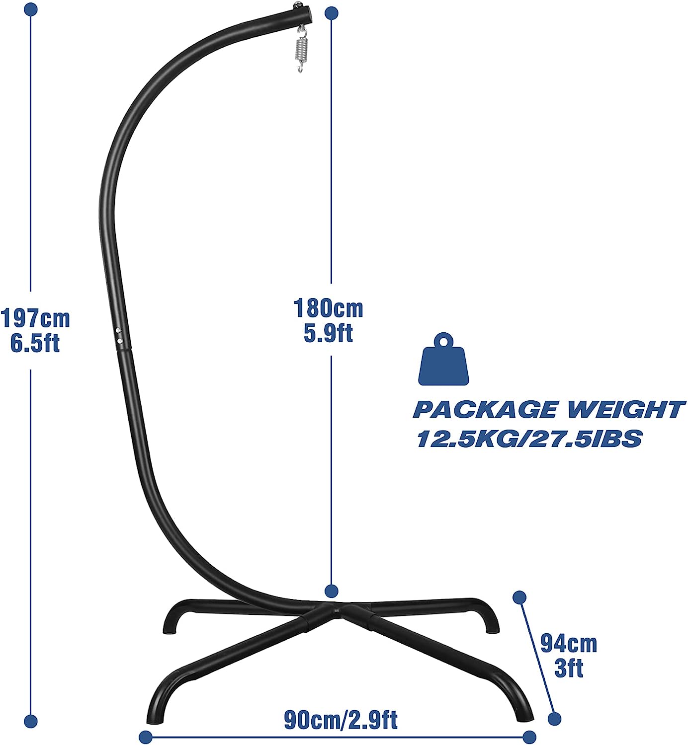 Chihee Egg Chair Foldable Wicker Rattan Hanging Chair Swing Chair Indoor Outdoor Patio Wicker Chair Hammock Chair with Stainless Steel Hanging Kit Chain Link UV Resistant Cushion Bedroom Balcony