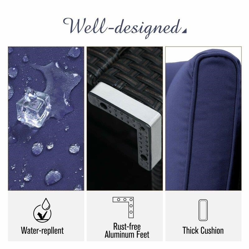 Mordecai Wicker/Rattan 6 - Person Seating Group with Cushions