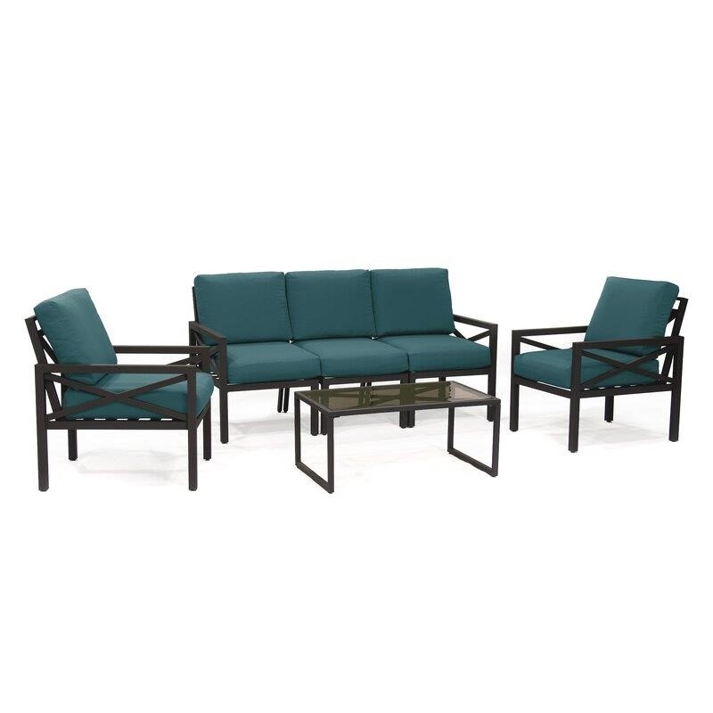 Cormac Metal 5 - Person Seating Group with Cushions
