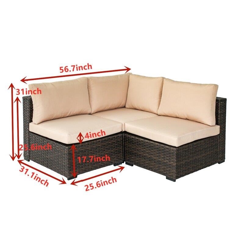 Holliston Wicker/Rattan 4 - Person Seating Group with Cushions