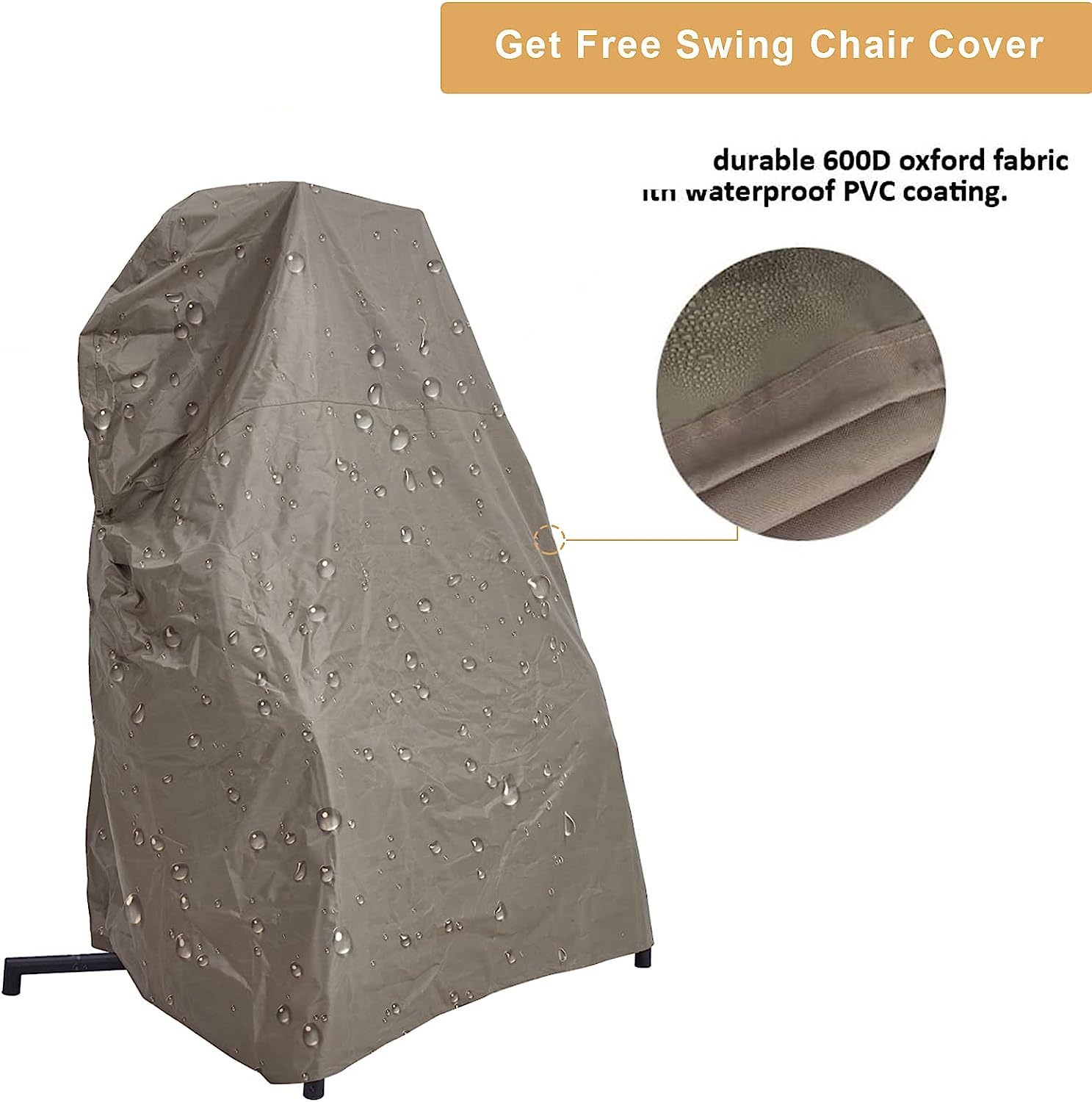 Double Egg Chair with Stand, Foldable 2-Person Hanging Swing Chair with Cover and UV Cushion, X-Large Rattan Wicker Hammock Chair for Indoor Outdoor Garden Patio (Black Frame + Gray Cushion)