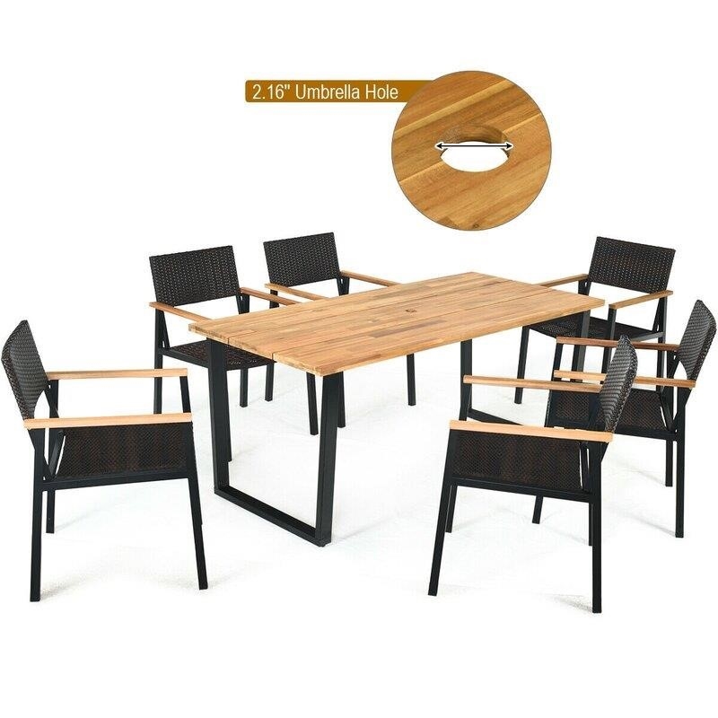 Damori Rectangular 6 - Person 69'' Long Dining Set