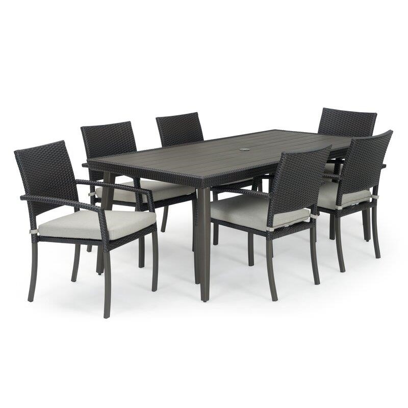 Kristine Rectangular 6 - Person 78'' Long Dining Set with Cushions