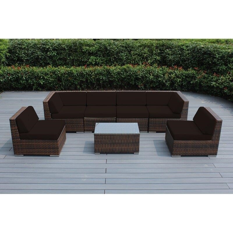 Barneveld Wicker/Rattan 6 - Person Seating Group with Cushions
