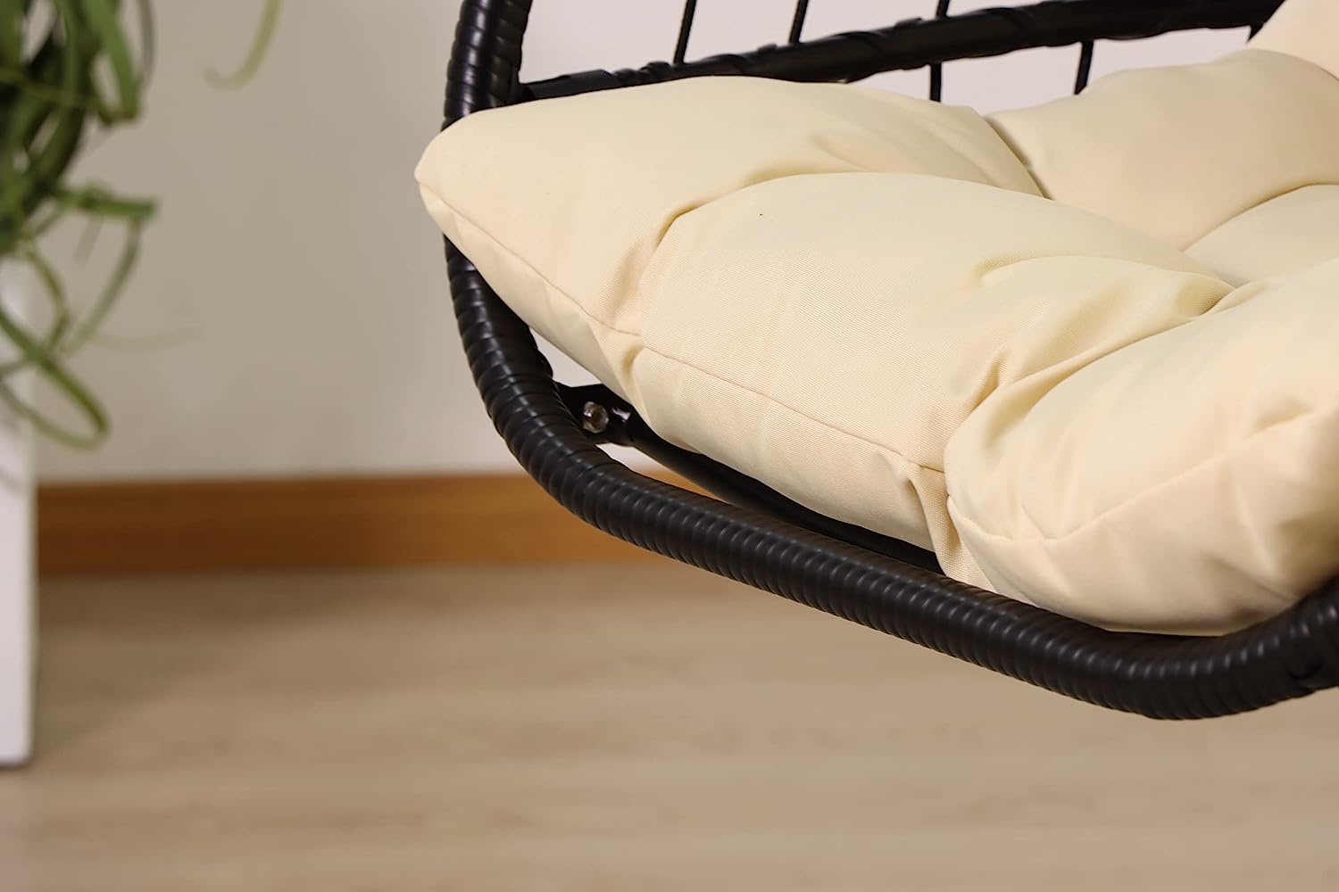 Avenlur Outdoor Patio Hanging Chair - Hammock Swing Egg Chair with Stand, Indoor/Outdoor Hanging Chair for Patio Bedroom Balcony (Black)