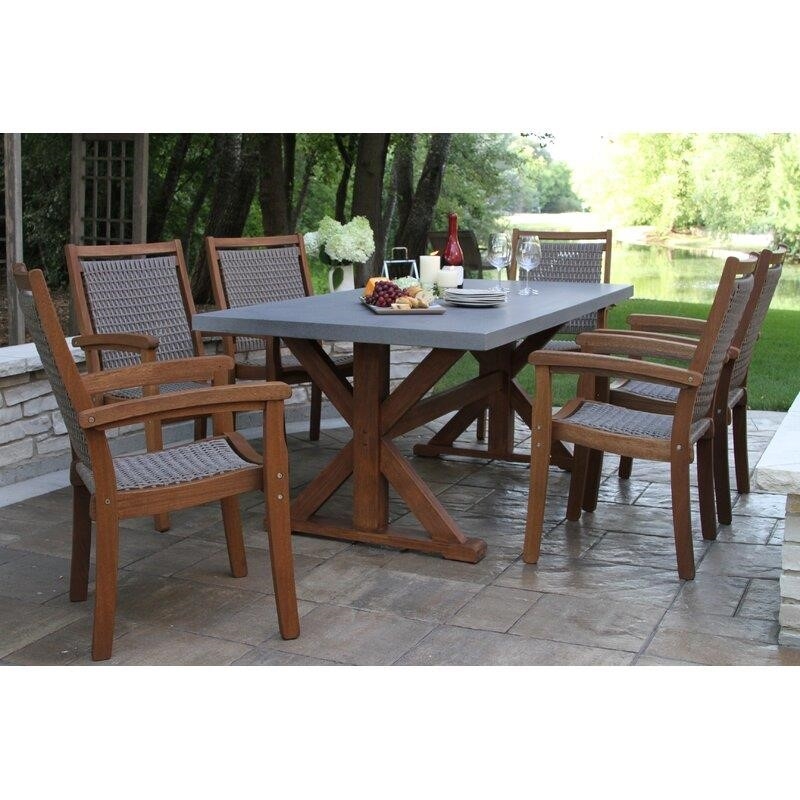 Kalavasos Rectangular 7 - Person 74'' Long Dining Set