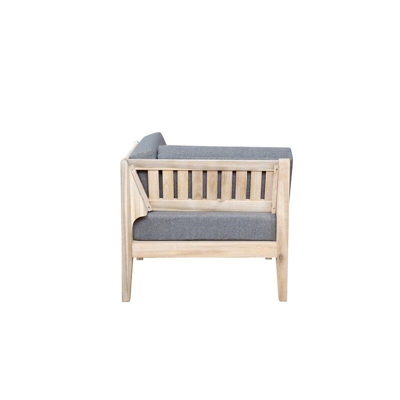 Dalia Solid Wood 5 - Person Seating Group with Cushions