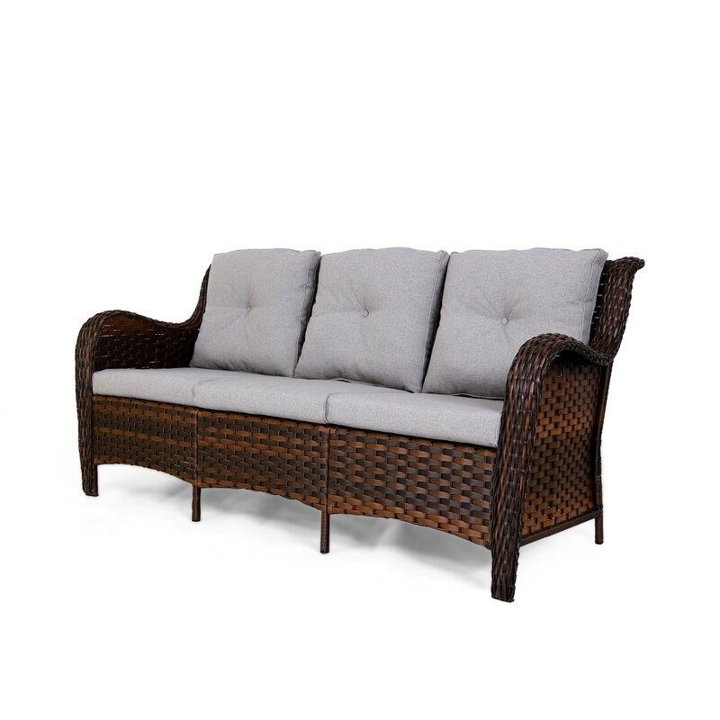 Gwenael Wicker/Rattan 5 - Person Seating Group with Cushions
