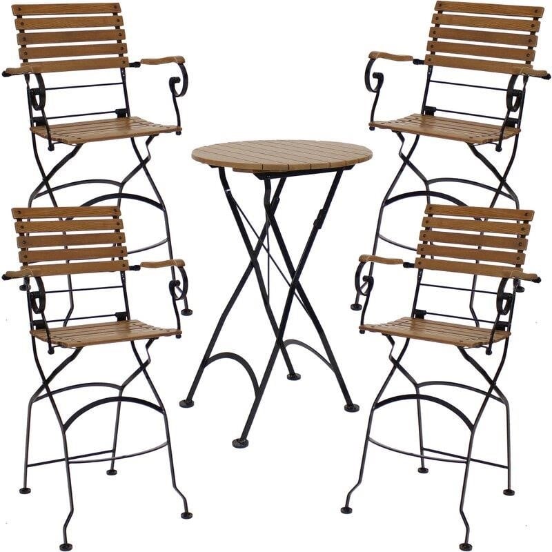 Maleah Round 4 - Person 28'' Long Bar Height Dining Set