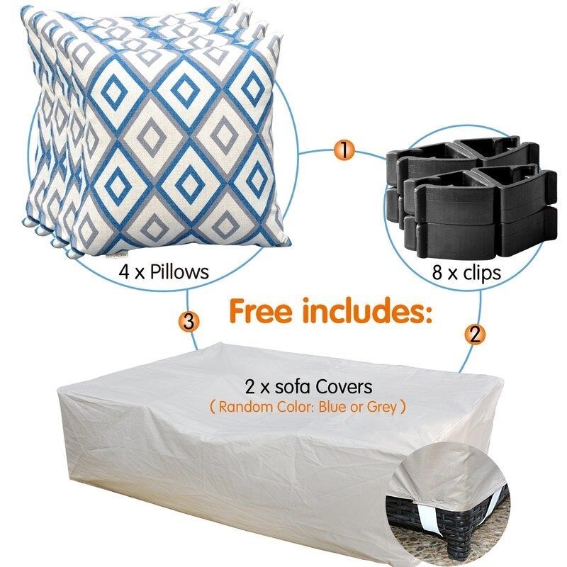 Cassville Wicker/Rattan 10 - Person Seating Group with Cushions