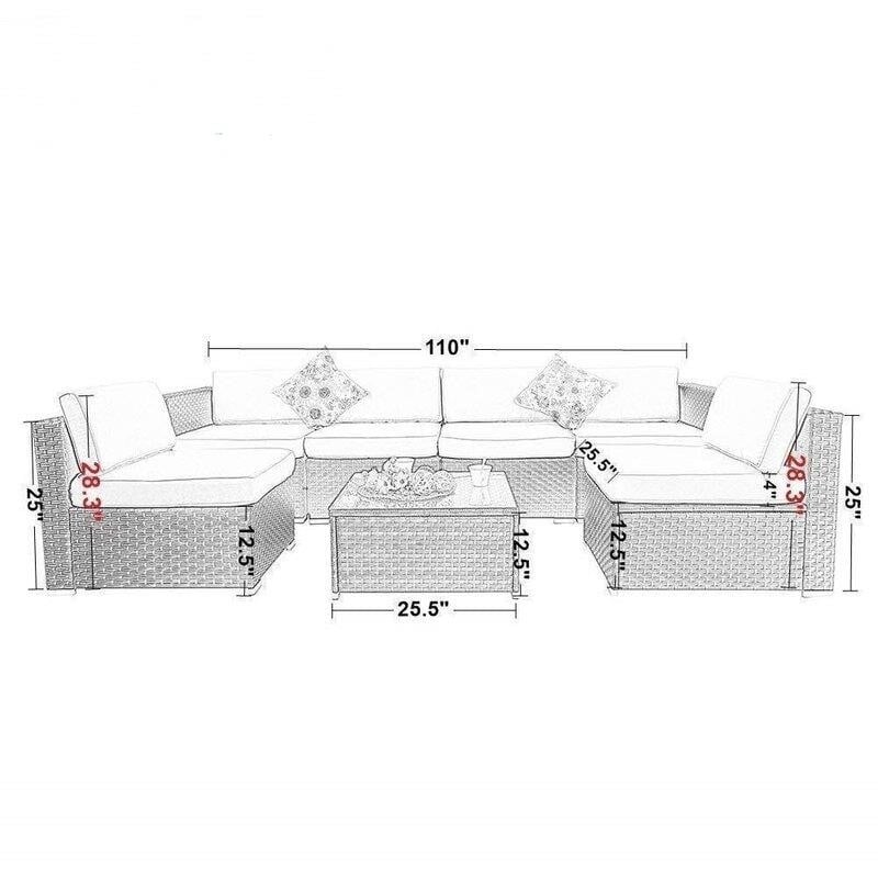 Connally Wicker/Rattan 8 - Person Seating Group with Cushions