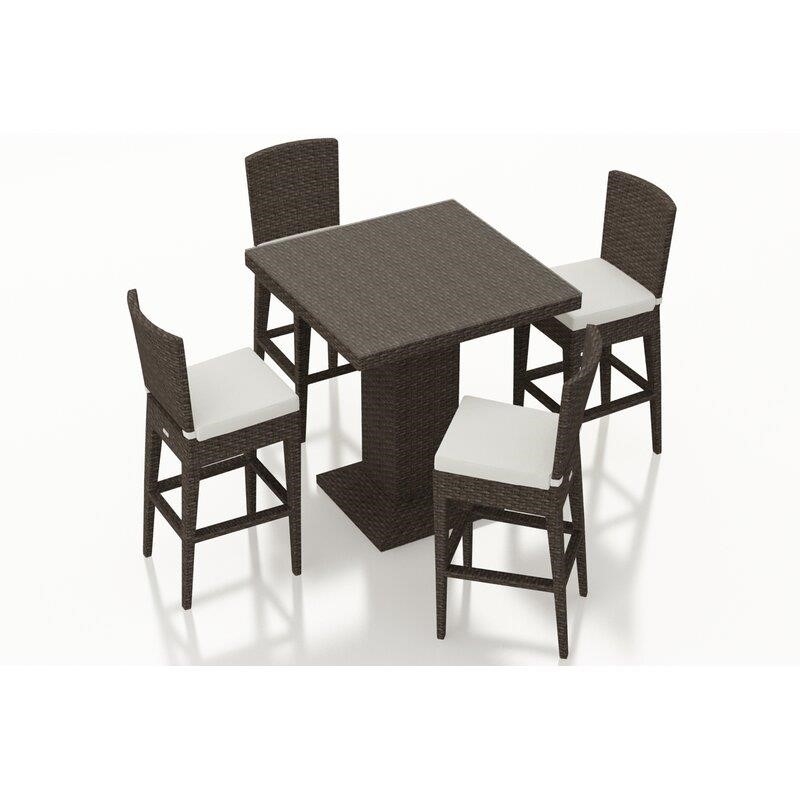 Hodge Square 4 - Person 31.5'' Long Bar Height Dining Set with Cushions