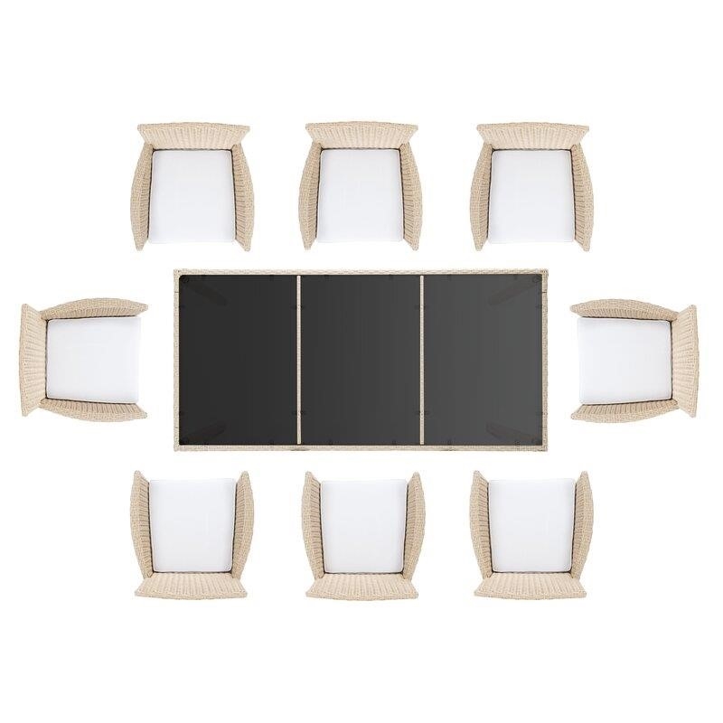 Hailee Rectangular 8 - Person 76.8'' Long Dining Set with Cushions