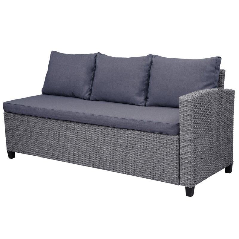 Julianna Wicker/Rattan 7 - Person Seating Group with Cushions