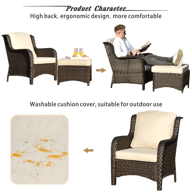 Melanson Wicker/Rattan 5 - Person Seating Group with Cushions