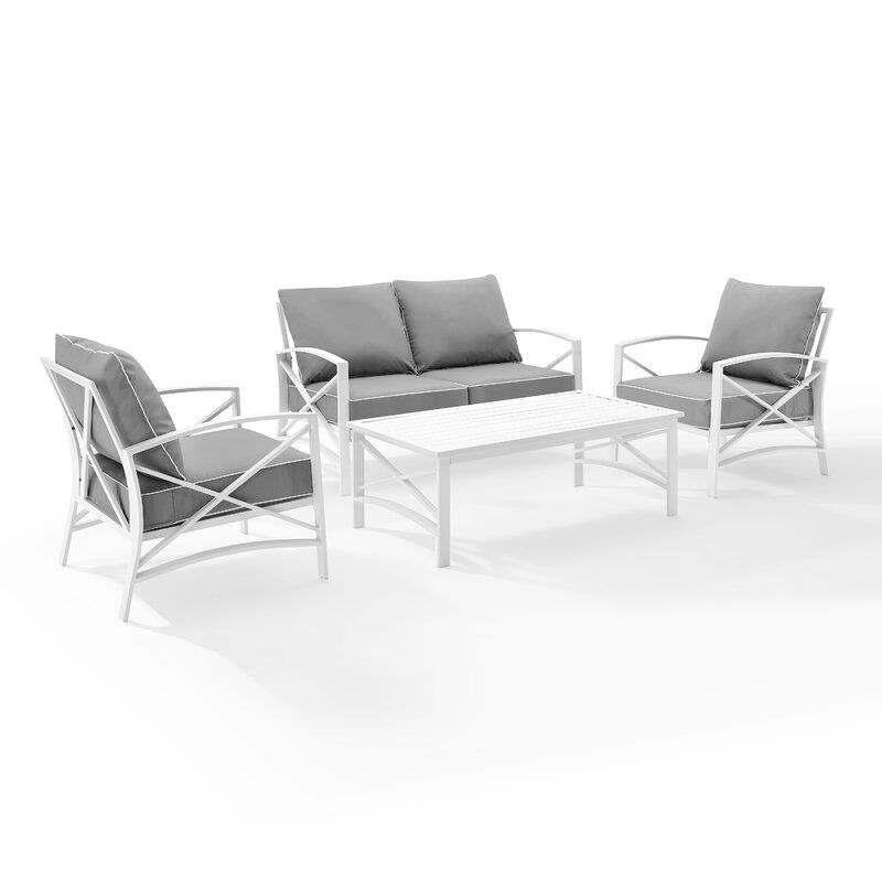 Kaplan Metal 4 - Person Seating Group with Cushions