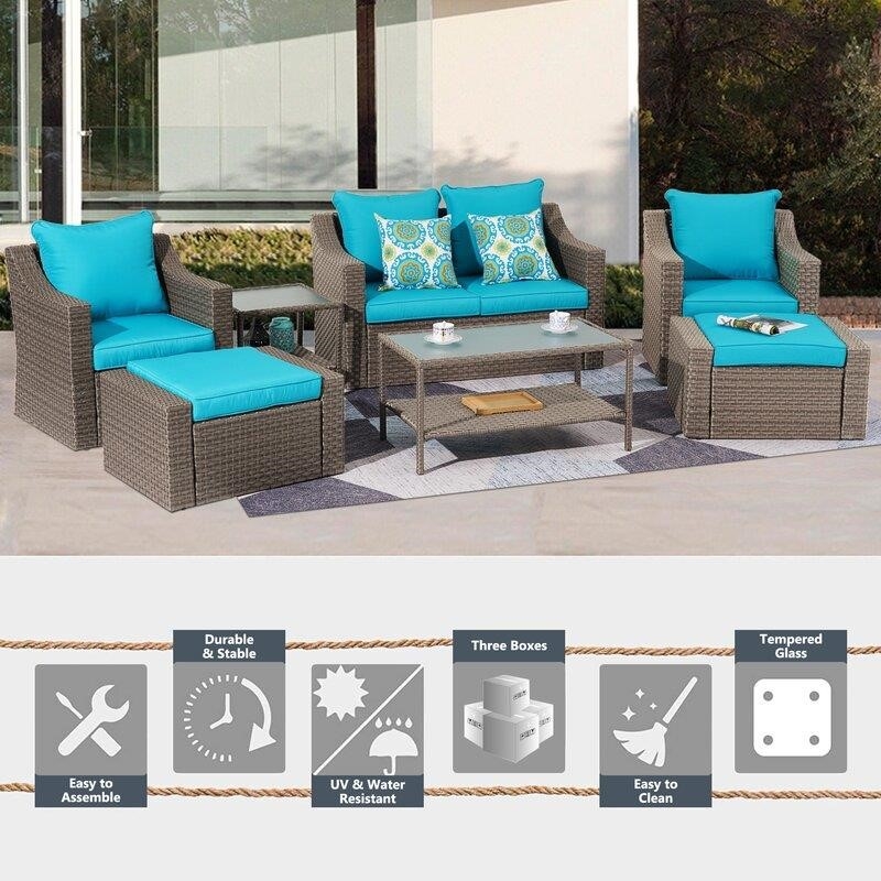 Hechavarria 6 - Person Seating Group with Cushions