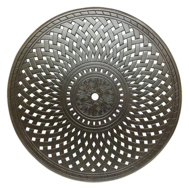 Wachtel Round 4 - Person 48'' Long Aluminum Bar Height Dining Set with Cushions