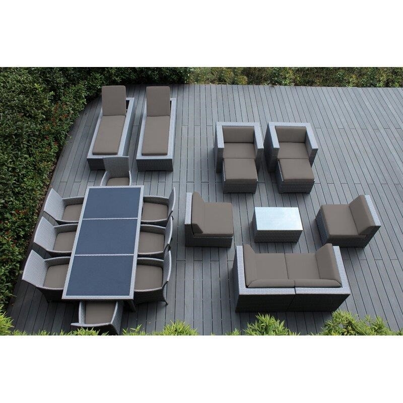 Katria Wicker/Rattan Seating Group with Cushions